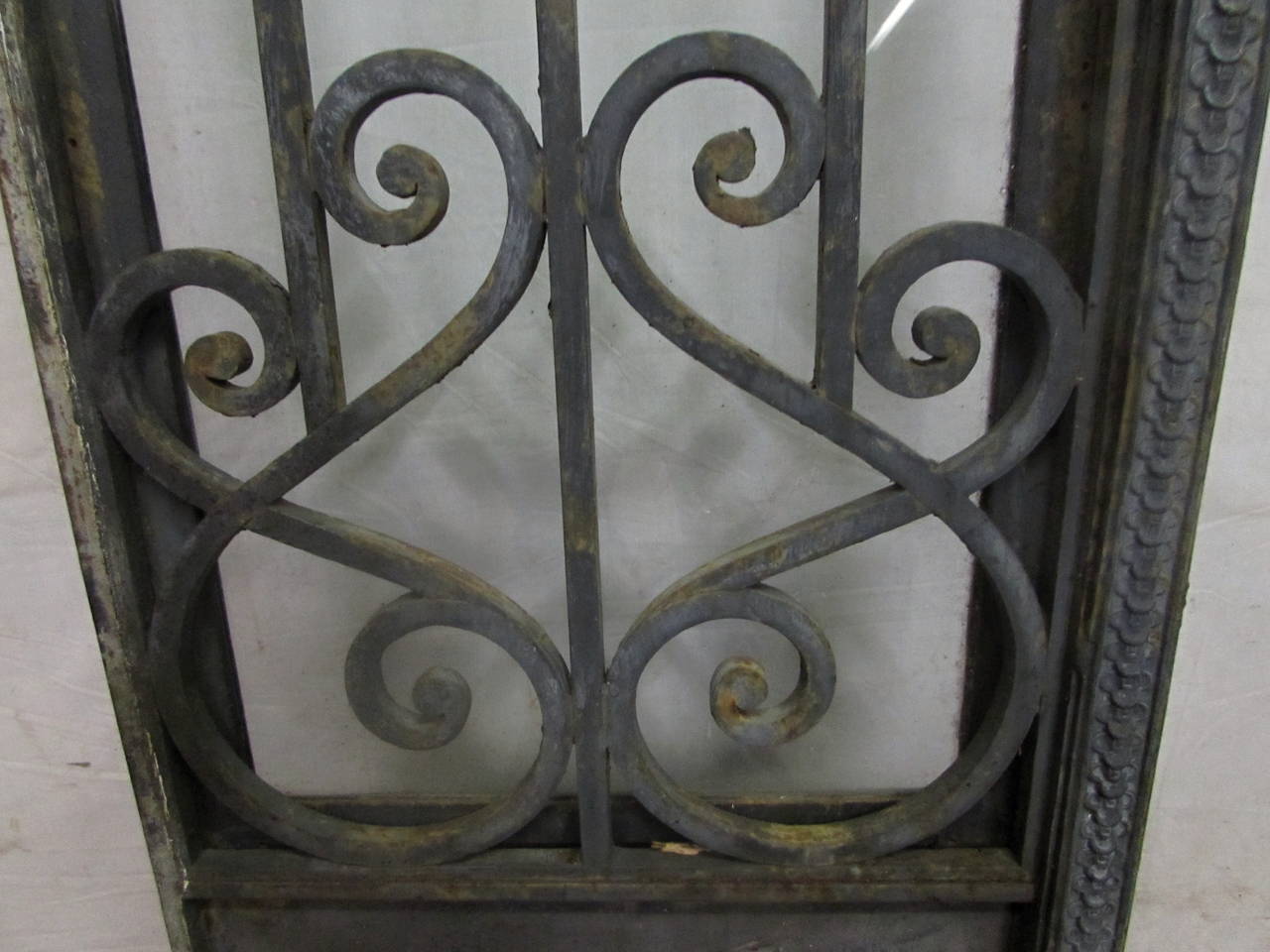 Early 20th Century 1905 Brooklyn Art Nouveau Brownstone Iron Door Set with Matching Sidelights