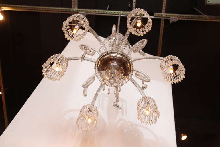 Unusual Baccarat Clear Crystal Chandelier with Six Lights 3