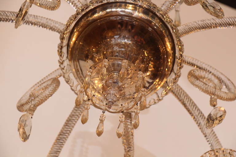 Unusual Baccarat Clear Crystal Chandelier with Six Lights 4