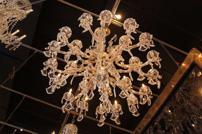 French Frosted and Cut-Glass Crystal Six-Arm Chandelier 1
