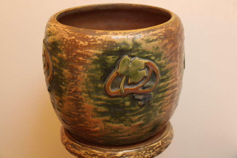 American Brown and Green Ceramic Planter