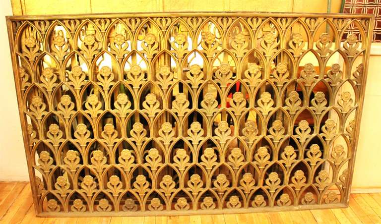 American Decorative Art Deco Bronze Floral Grill from the Bronx