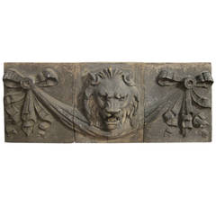 1910 Columbia Theatre in Times Square Terracotta Lion, Three-Piece Frieze