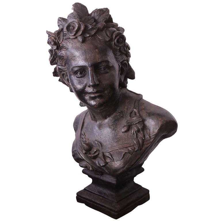 19th Century Victorian Iron Bust For Sale at 1stDibs