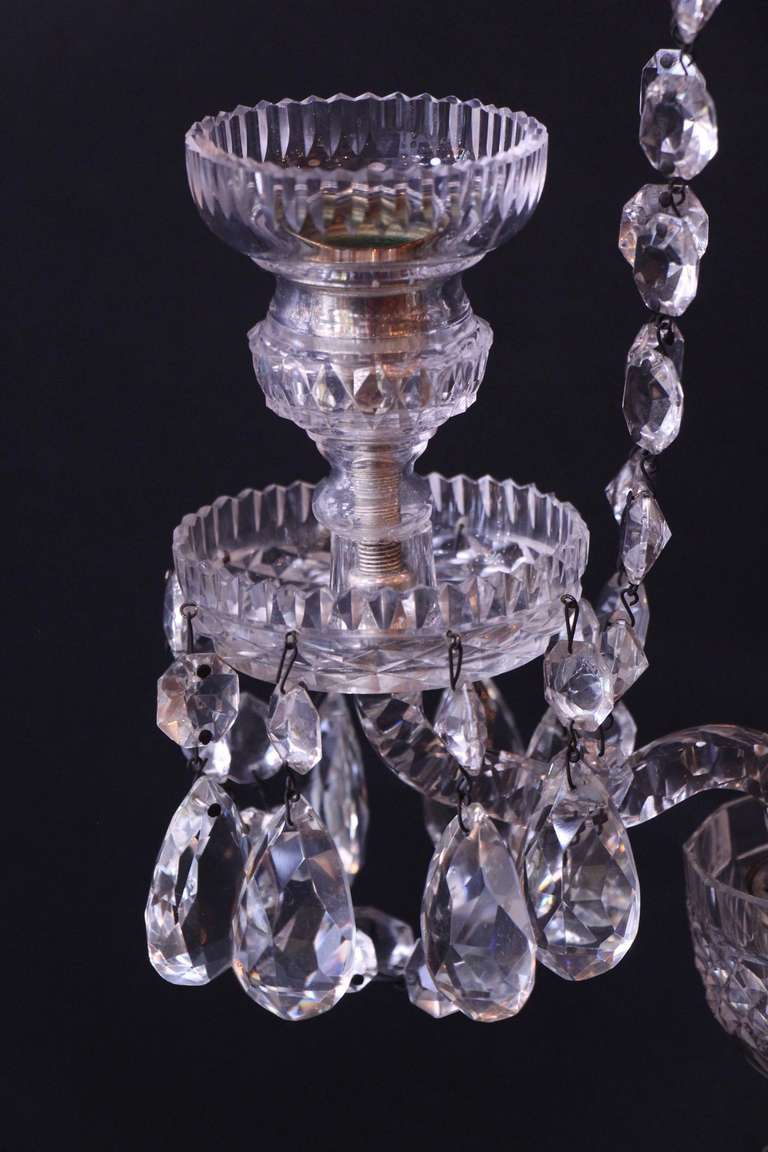 Pair of Two Arm Crystal Candelabras 1