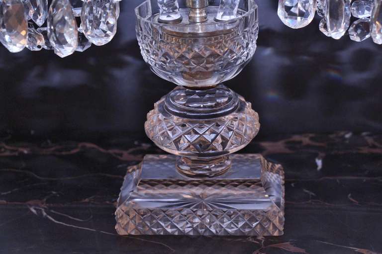 Pair of Two Arm Crystal Candelabras 2
