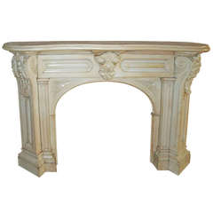 Antique Carved White Victorian Corbel Arched Mantel from East 10th Street in Manhattan