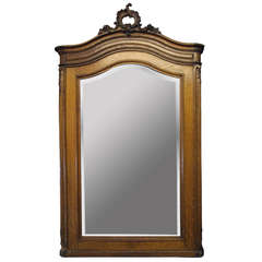 Vintage Ornate Wooden Mirror from Belgium