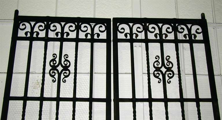 Early 1900s Pair of Wrought Iron Entry Gates signed by Samuel Yellin 1