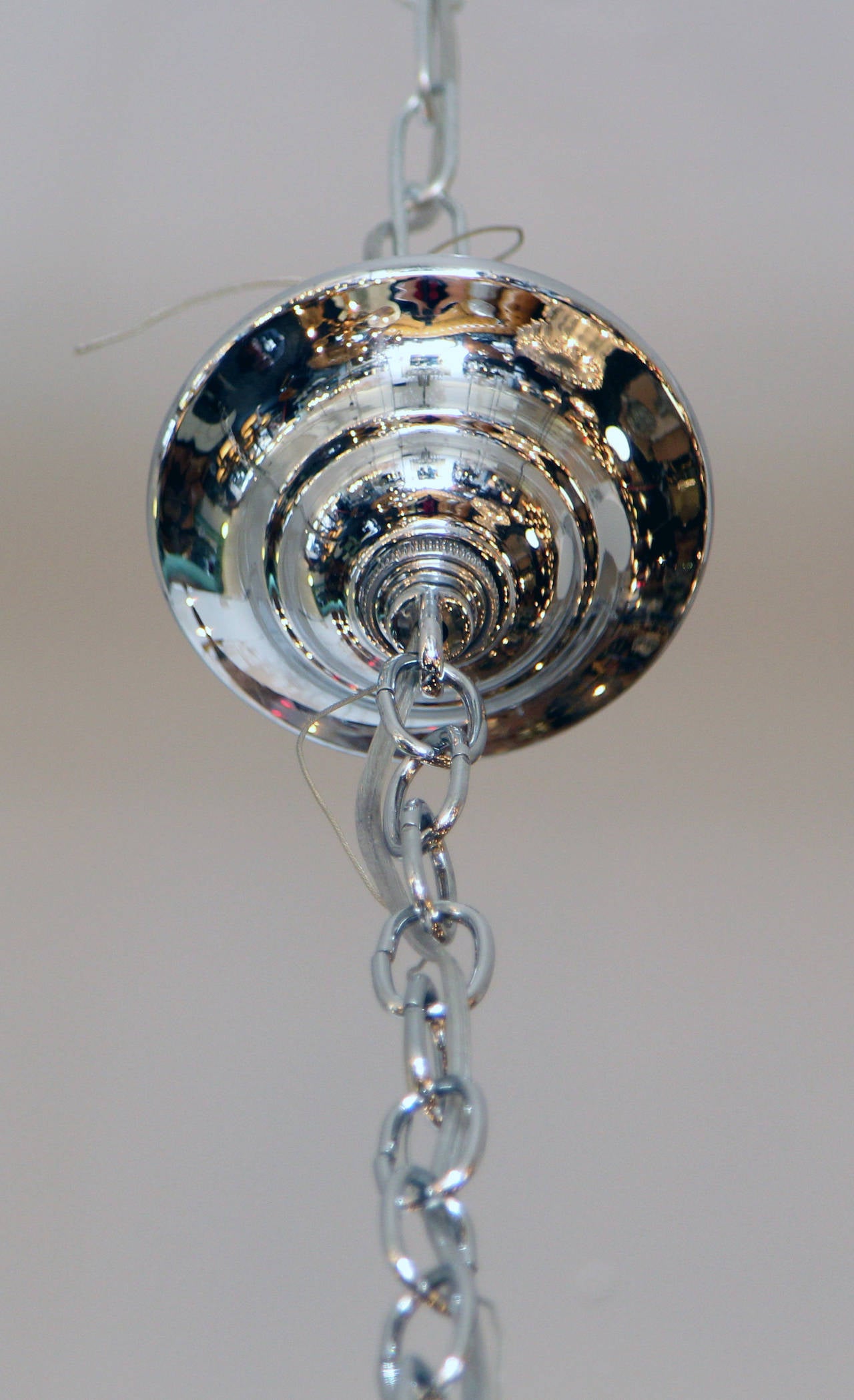 Luminaire suspendu italien moderne mi-siècle en nickel plaqué avec des sphères en verre fendu, années 1960 1