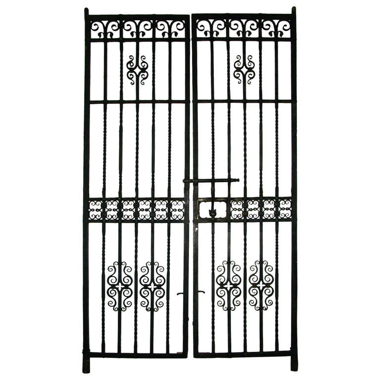 Early 1900s Pair of Wrought Iron Entry Gates signed by Samuel Yellin