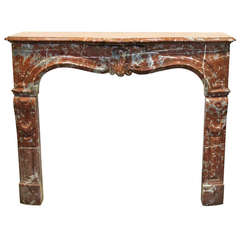 Louis XV Style Rouge Royale Marble Mantel