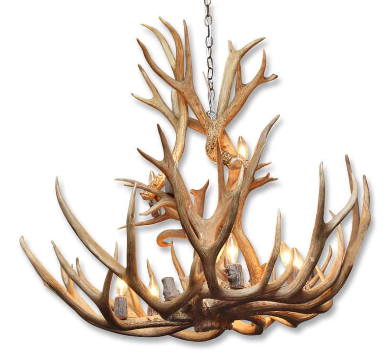 Large Two-Tier Antler Chandelier