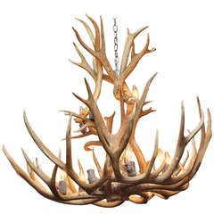 Retro Large Two-Tier Antler Chandelier