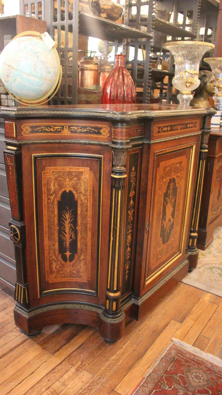 Renaissance Credenza w/ Bird's-Eye Maple Interior; American Rosewood and Bronze  In Good Condition In New York, NY