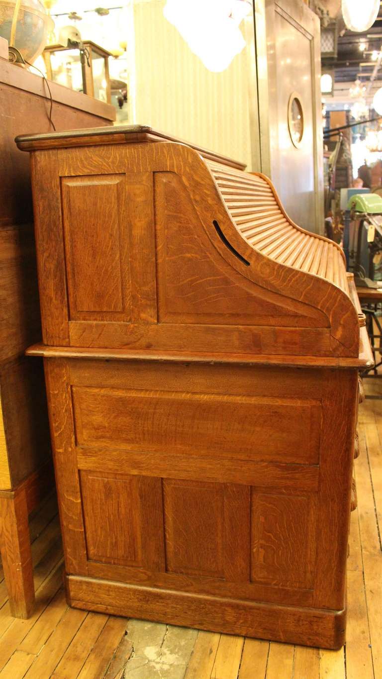 oak roll top desk antique