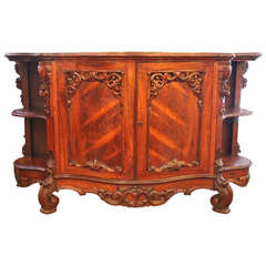 Rosewood Buffet with Floral Patterns