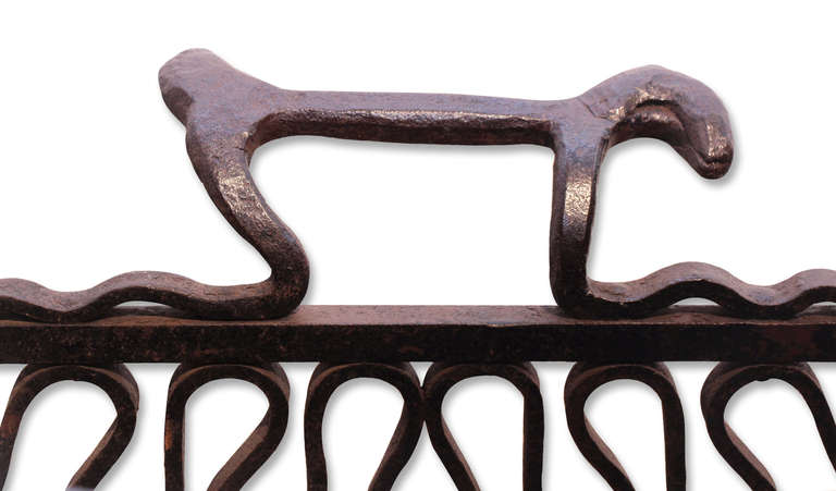 Figural Wrought Iron Log Basket with Rivets 4