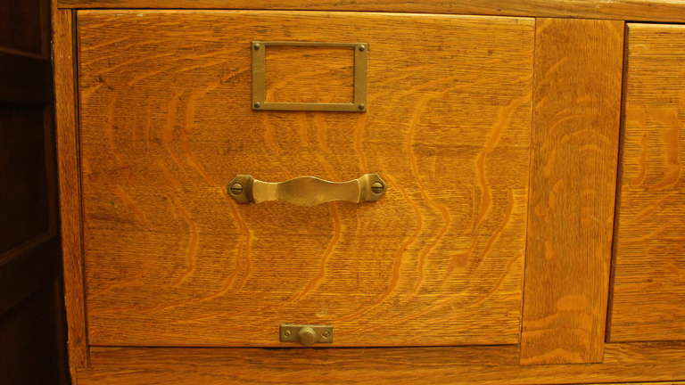 Early 1900s Oak Modular Library Office File Cabinet 1