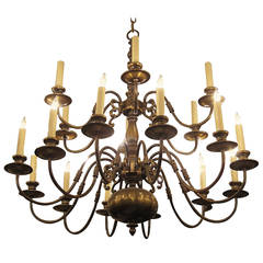1950s Colonial Style Oil Rubbed Bronze Two-Tier Chandelier