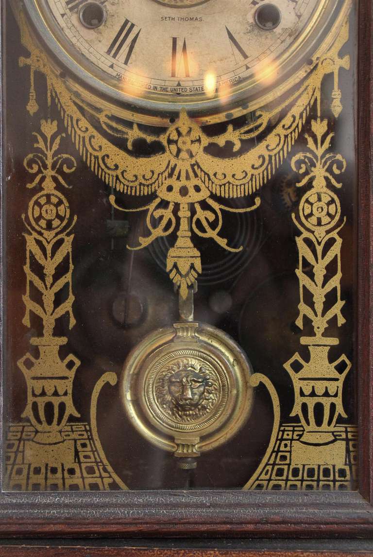 Seth Thomas Wooden Mantel Clock In Excellent Condition In New York, NY