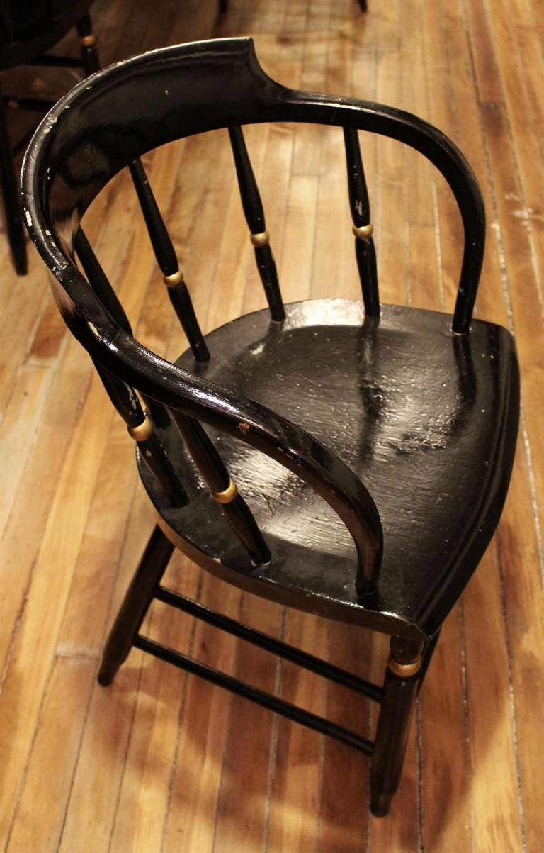 Set of Ten 19th Century Wooden Plank Bottom Chairs at 1stdibs