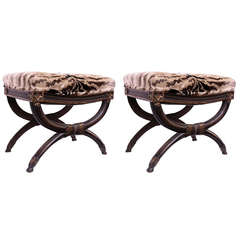 Pair of Carved Wooden Stools