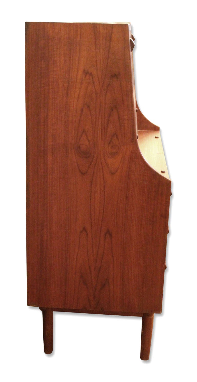 MidCentury Modern Danish Drop Down Desk Dresser Combination at 1stDibs