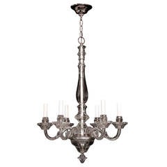 1930s French Baccarat Style Crystal Chandelier with Six Lights