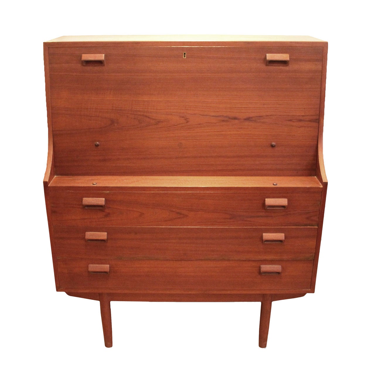 MidCentury Modern Danish Drop Down Desk Dresser Combination at 1stDibs