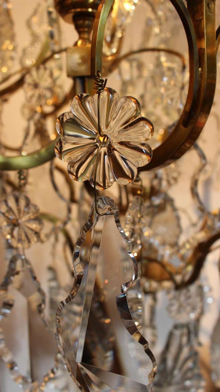 Large Louis XV Style Bronze and Crystal Chandelier 3