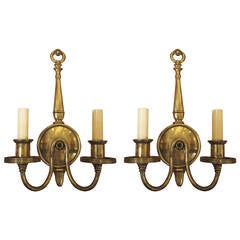 Antique 1920s Pair of American Made Colonial Style Sconces