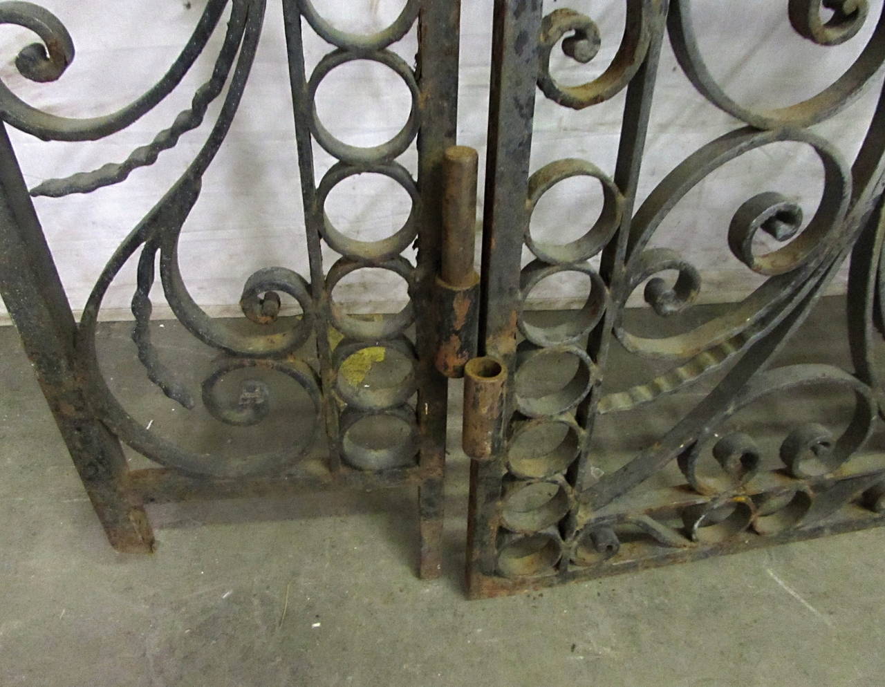 Mid-20th Century 1950s Highly Ornate Wrought Iron Entry Gates with Surround