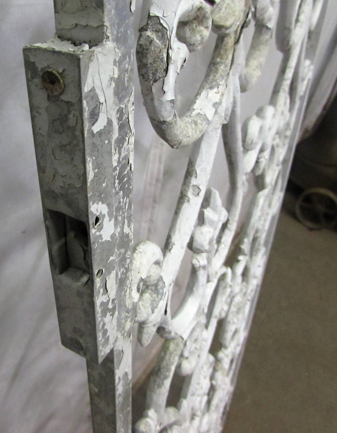 1920s Arched Cast Iron Double Gates with Door Hardware at 1stDibs