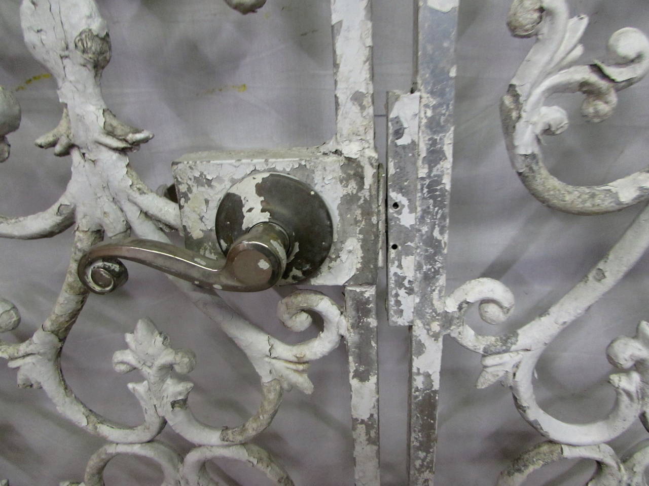 1920s Arched Cast Iron Double Gates with Door Hardware at 1stDibs