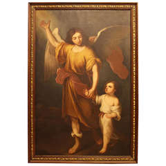 Large-Scale Antique Painting of Angel and Child 4
