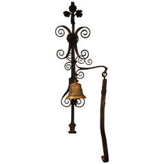Antique Italian Wrought Iron and Bronze Bell