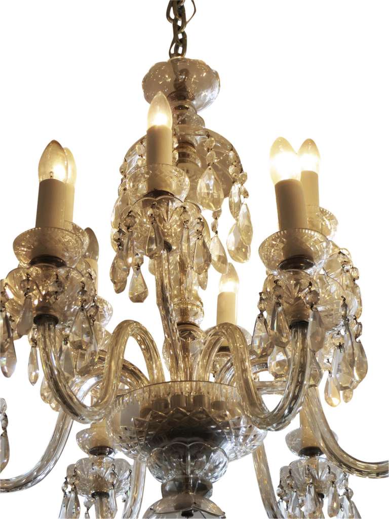 Crystal Chandelier from Czechoslovakia with 12 Arms and Lights In Excellent Condition In New York, NY