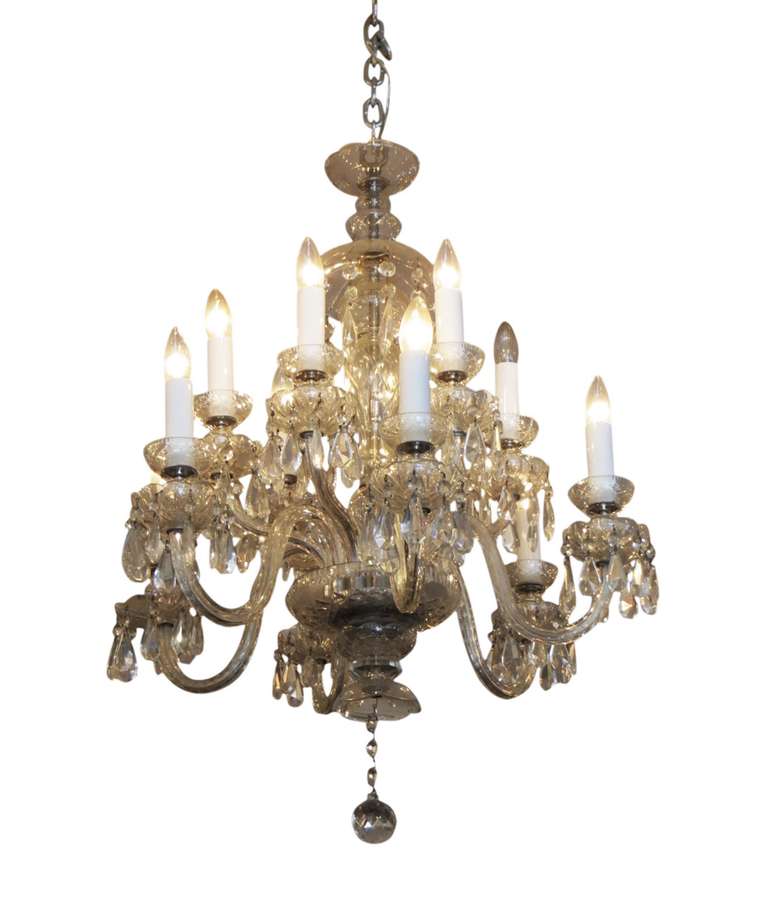 Crystal Chandelier from Czechoslovakia with 12 Arms and Lights 1