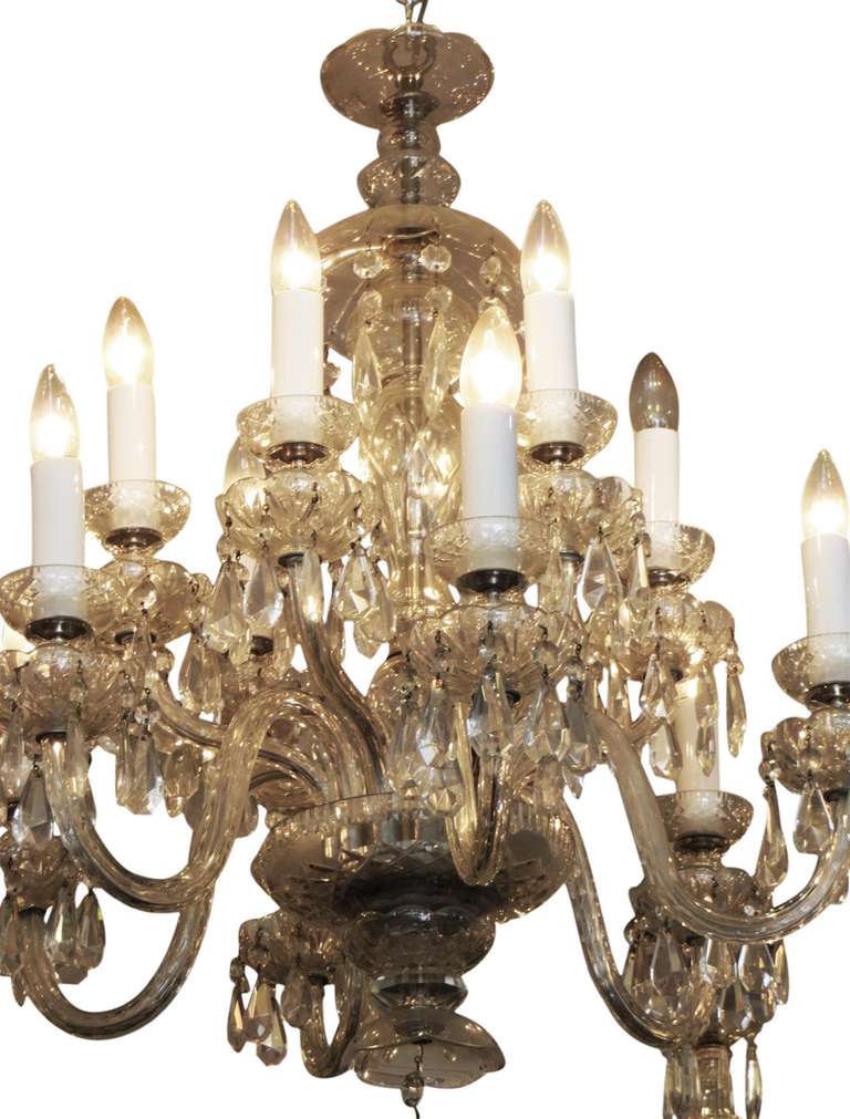 Crystal Chandelier from Czechoslovakia with 12 Arms and Lights 2