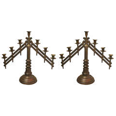Pair of Ecclesiastical Benediction Candelabra 2