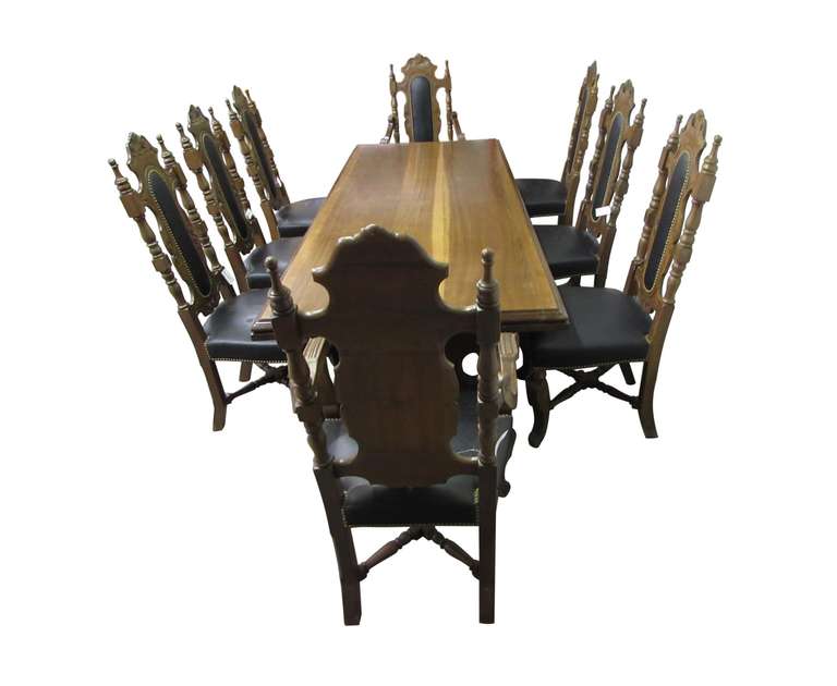 This antique set has been kept in excellent condition. Both the legs of the table and the chairs have intricate carving. This can be seen at our 400 Gilligan St, Scranton, PA warehouse.
