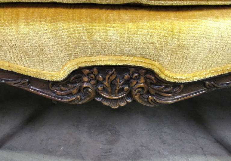 yellow victorian couch