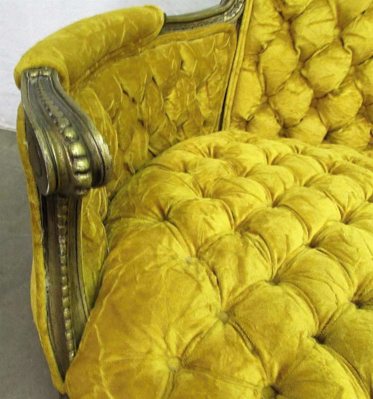 yellow victorian couch