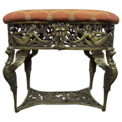 Brass Figural Gryphon Bench Seat