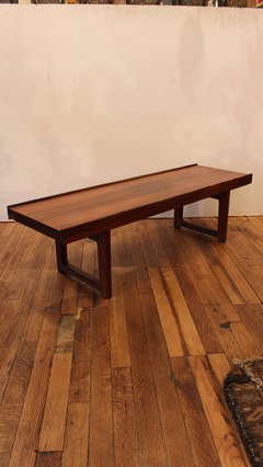 Bruksbo Mid-Century Modern Rosewood Norwegian Bench designed by Torbjorn Afdal