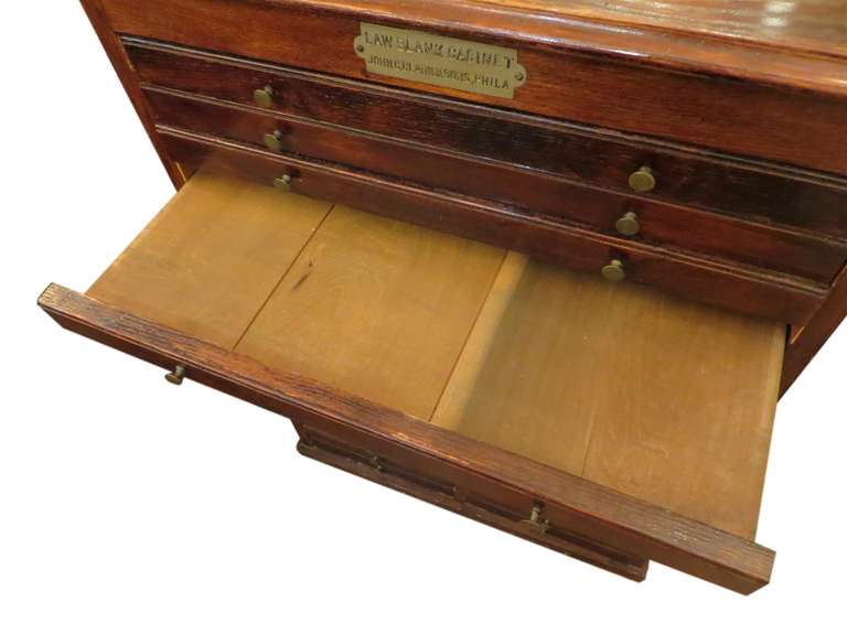 American John C. Clarke Map or Printer's Cabinet with 32 Tray Style Drawers