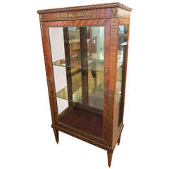 Ornate Bronze Curio Cabinet with Mirrored Back