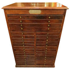 John C. Clarke Map or Printer's Cabinet with 32 Tray Style Drawers