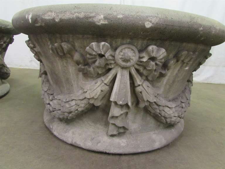Mid-20th Century Large Garden Urns Salvaged from New York City